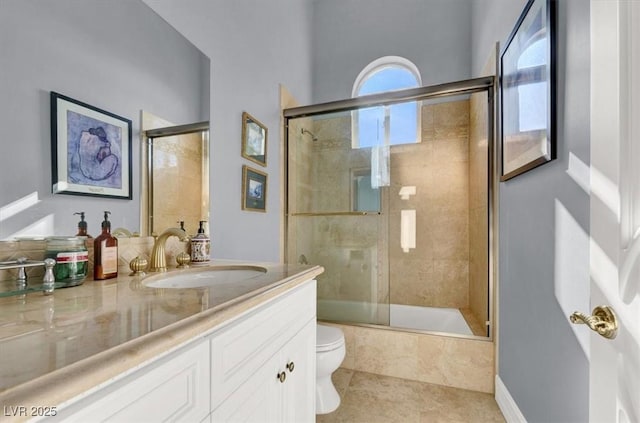 2200 Glenbrook Way, Las Vegas, NV 89117 - bathroom with vanity, tiled shower / bath combo, and tile patterned flooring
