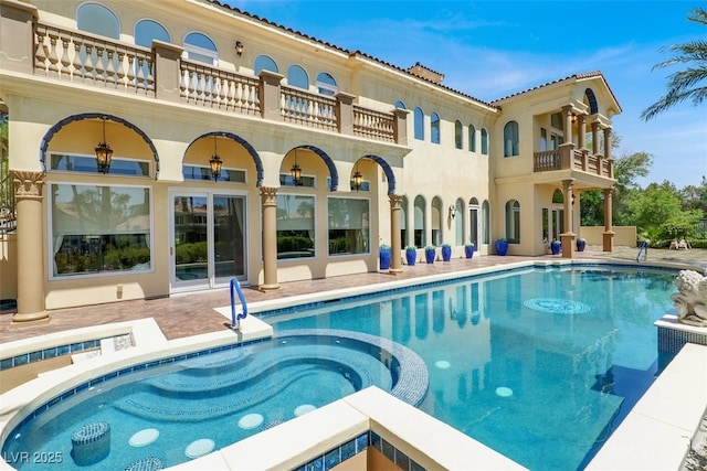 2200 Glenbrook Way, Las Vegas, NV 89117 - view of pool with a pool with connected hot tub and a patio area