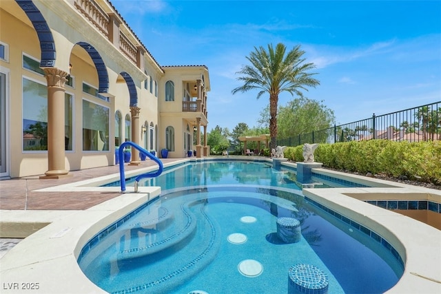 2200 Glenbrook Way, Las Vegas, NV 89117 - view of pool featuring a pool with connected hot tub and a patio