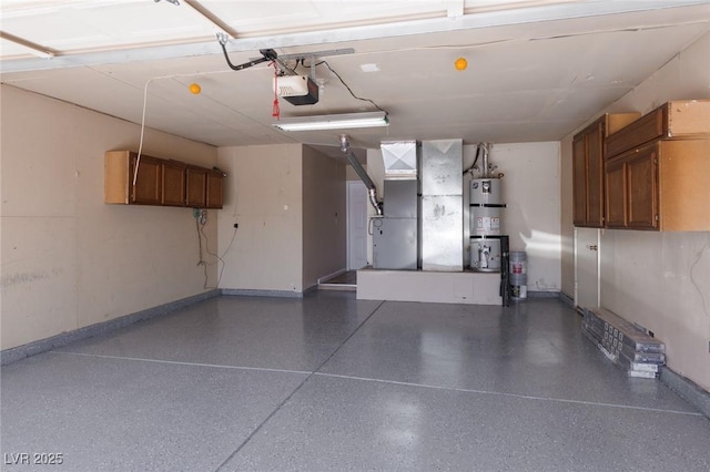 317 Brent Ct, Henderson, NV 89074 - garage featuring strapped water heater, heating unit, and a garage door opener