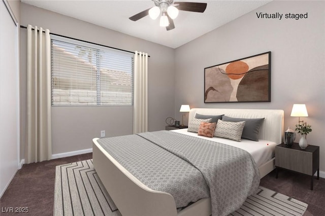 317 Brent Ct, Henderson, NV 89074 - bedroom featuring carpet and a ceiling fan