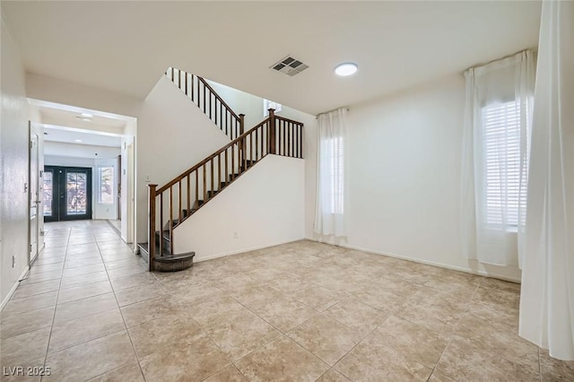10428 Mulvaney Cir, Las Vegas, NV 89141 - tiled foyer entrance featuring stairs, french doors, and recessed lighting