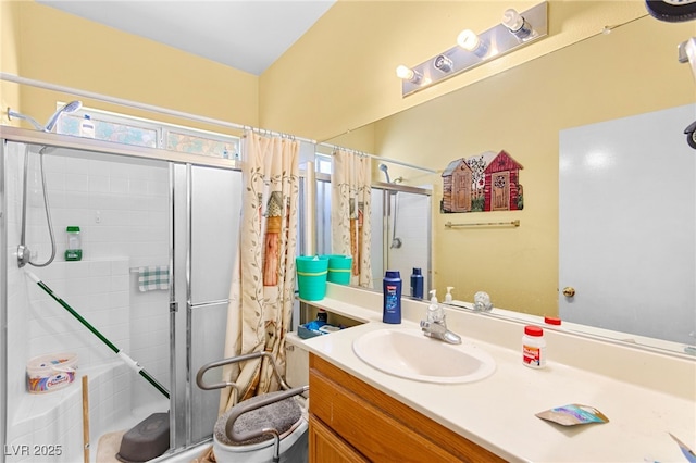 5539 Foxtail Ridge St, North Las Vegas, NV 89031 - bathroom with a shower stall and vanity