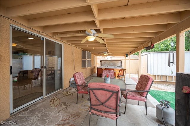 4616 E Idaho Ave, Las Vegas, NV 89104 - view of patio / terrace with outdoor dining area and a ceiling fan