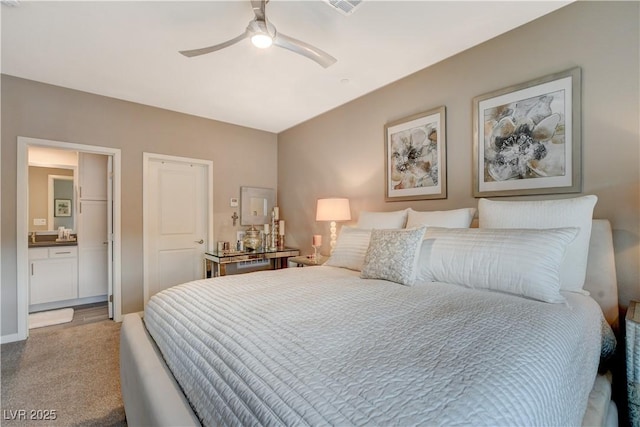 4336 Guava Ct Unit 0, Las Vegas, NV 89135 - carpeted bedroom featuring connected bathroom and a ceiling fan
