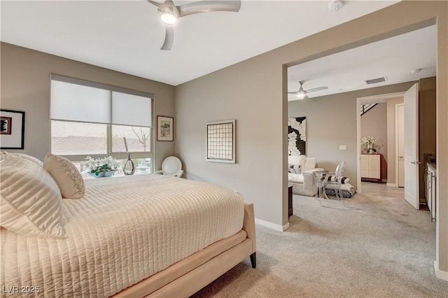 4336 Guava Ct, Las Vegas, NV 89135 - bedroom with light carpet and a ceiling fan