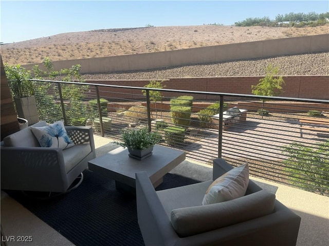 4336 Guava Ct, Las Vegas, NV 89135 - balcony featuring a mountain view and an outdoor living space