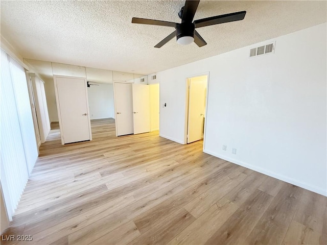 3270 Liahona Way, Las Vegas, NV 89121 - unfurnished bedroom with a textured ceiling, light wood-style flooring, and a ceiling fan