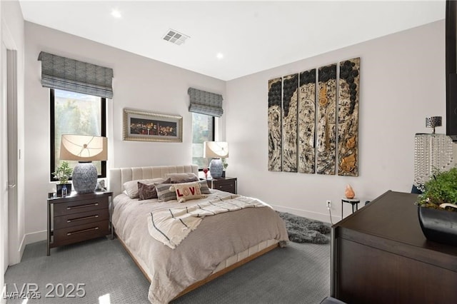 387 Solitude Peak Ln, Henderson, NV 89012 - bedroom with carpet flooring, multiple windows, and recessed lighting