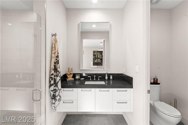 387 Solitude Peak Ln, Henderson, NV 89012 - full bath featuring a stall shower and vanity