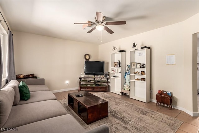 4168 Wendy Ln, Las Vegas, NV 89115 - living room with tile patterned floors and a ceiling fan
