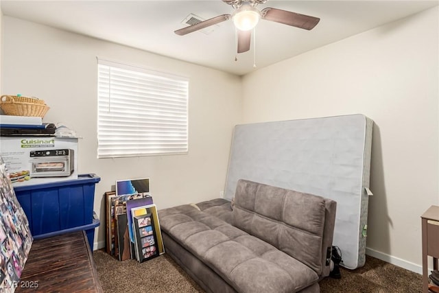 4168 Wendy Ln, Las Vegas, NV 89115 - sitting room with a ceiling fan and carpet floors