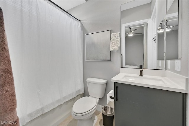 112 Springbough Ln, Las Vegas, NV 89138 - bathroom featuring ceiling fan, vanity, and shower / bath combo