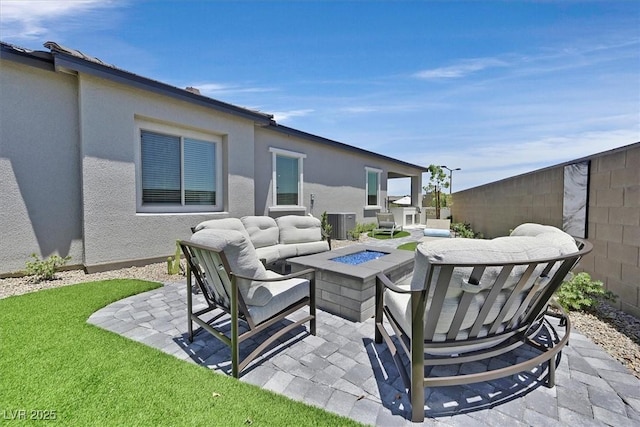 112 Springbough Ln, Las Vegas, NV 89138 - view of patio / terrace featuring an outdoor fire pit