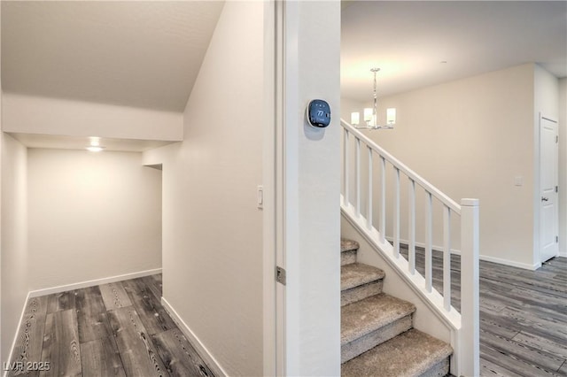 545 Thea St Unit 1315, Henderson, NV 89052 - stairs featuring wood finished floors and a chandelier