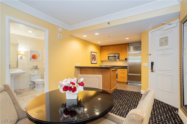 2000 Fashion Show Dr Unit 5022, Las Vegas, NV 89109 - dining room featuring recessed lighting and baseboards
