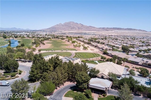5918 Terra Grande Ave, Las Vegas, NV 89122 - aerial perspective of suburban area with a water and mountain view and a golf course