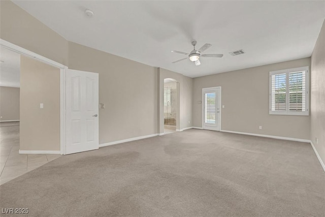 2262 Alanhurst Dr, Henderson, NV 89052 - unfurnished room with arched walkways, ceiling fan, carpet flooring, and a smoke detector