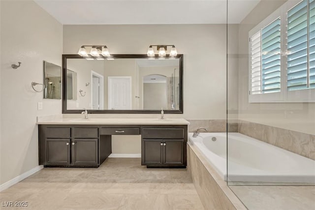 2262 Alanhurst Dr, Henderson, NV 89052 - full bathroom featuring double vanity and a bath
