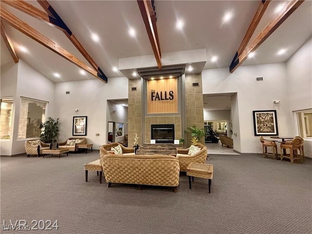 9050 Warm Springs Rd Unit 2050, Las Vegas, NV 89148 - community lobby with high vaulted ceiling and beamed ceiling