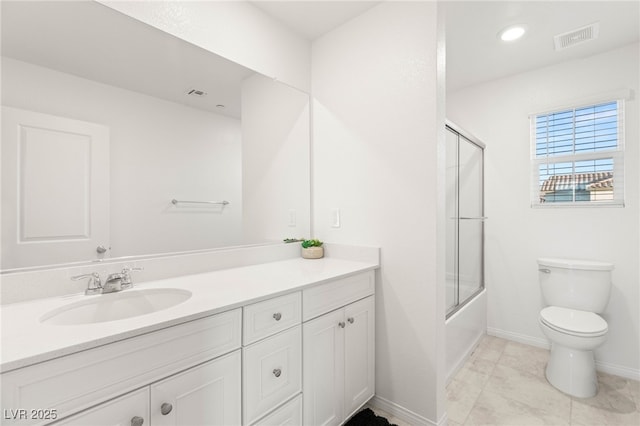 2833 Sangro Ct, Henderson, NV 89044 - full bathroom with vanity, bath / shower combo with glass door, and tile patterned flooring