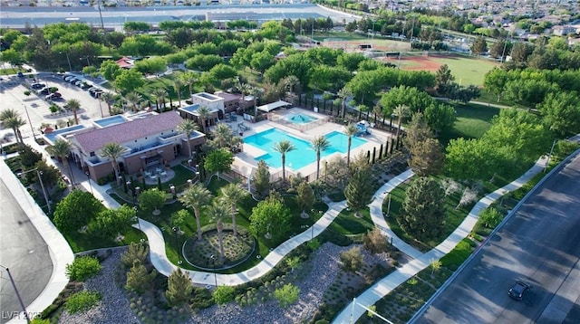 776 Tillis Pl, Las Vegas, NV 89138 - aerial overview of property's location featuring a pool