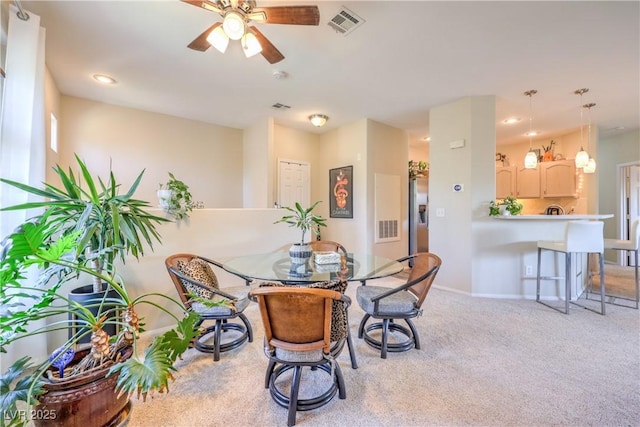 2050 W Warm Springs Rd Unit 1923, Henderson, NV 89014 - dining area featuring ceiling fan, carpet flooring, and recessed lighting