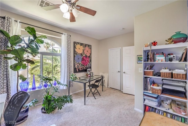2050 W Warm Springs Rd Unit 1923, Henderson, NV 89014 - carpeted home office featuring ceiling fan and baseboards