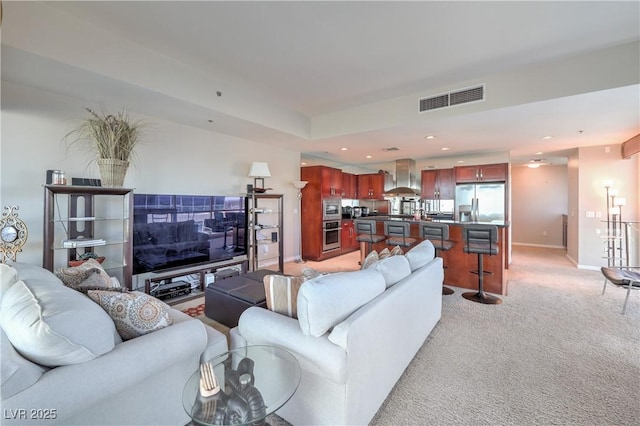 4575 Dean Martin Dr Unit 1112, Las Vegas, NV 89103 - living area featuring light colored carpet and recessed lighting