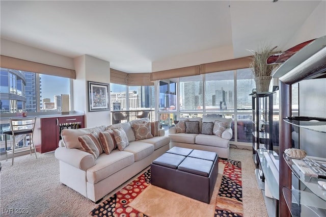 4575 Dean Martin Dr Unit 1112, Las Vegas, NV 89103 - carpeted living area with plenty of natural light and a view of city