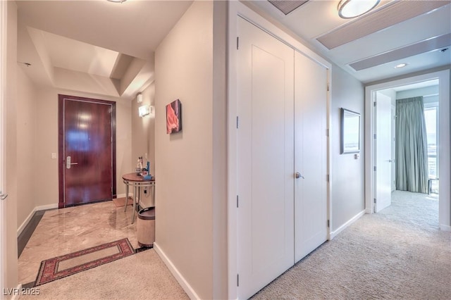 4575 Dean Martin Dr Unit 1112, Las Vegas, NV 89103 - hallway with carpet floors and a raised ceiling