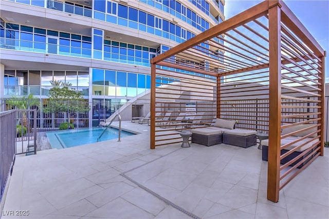 4575 Dean Martin Dr Unit 1112, Las Vegas, NV 89103 - view of swimming pool featuring a pergola, a patio, and an outdoor living space