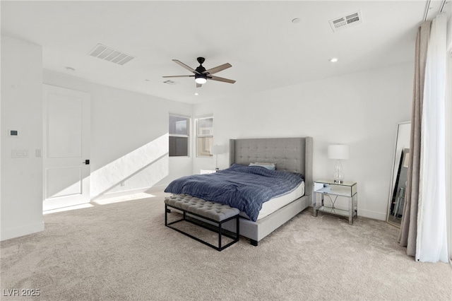 2004 Peaceful Mesa Ct, Henderson, NV 89052 - bedroom featuring light carpet, ceiling fan, and recessed lighting