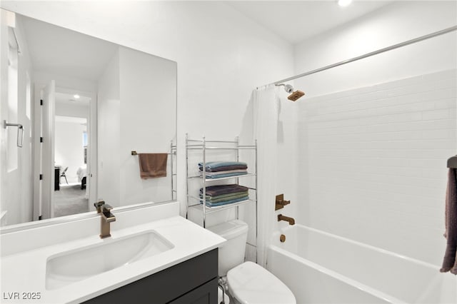 2004 Peaceful Mesa Ct, Henderson, NV 89052 - bathroom with vanity and shower / bathtub combination with curtain