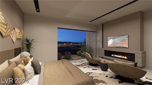 611 Grand Rim Dr, Henderson, NV 89012 - living room with a warm lit fireplace