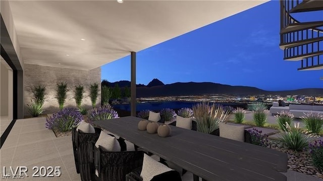 611 Grand Rim Dr, Henderson, NV 89012 - view of patio / terrace with outdoor dining space and stairs