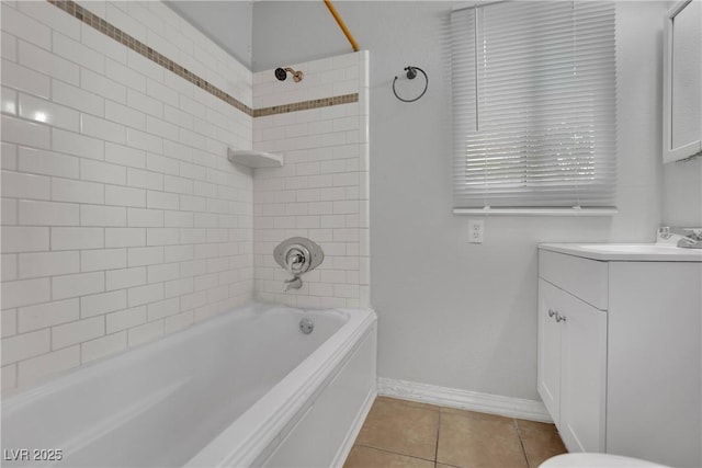 75 N 27th St, Las Vegas, NV 89101 - bathroom with vanity, tile patterned floors, and tub / shower combination