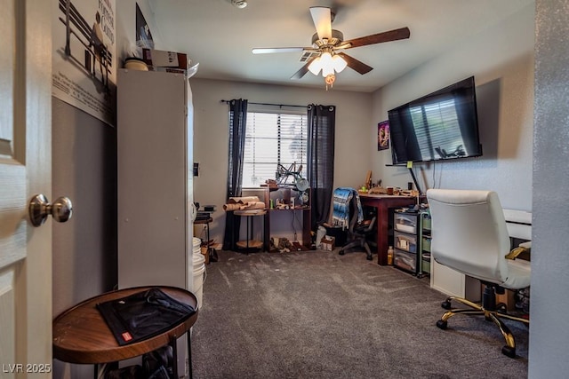 5028 Crying Heart St, North Las Vegas, NV 89031 - carpeted home office with ceiling fan
