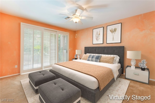 10037 Summer Oak Ln Unit 102, Las Vegas, NV 89134 - carpeted bedroom featuring ceiling fan and access to exterior