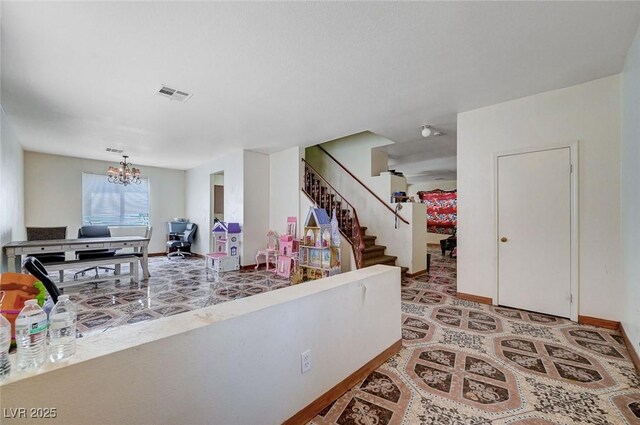 5907 Zawawi Ct, Las Vegas, NV 89110 - entryway with stairway and a chandelier