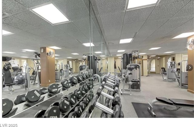 230 E Flamingo Rd Unit 203, Las Vegas, NV 89169 - exercise room with a paneled ceiling