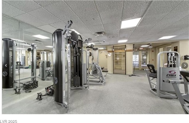 230 E Flamingo Rd Unit 203, Las Vegas, NV 89169 - exercise room with a paneled ceiling