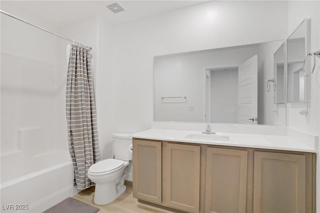 3621 Arcadian Sea St, Las Vegas, NV 89106 - full bathroom with vanity, shower / tub combo with curtain, and wood finished floors