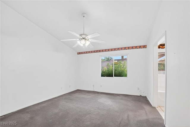 114 Tamarack Dr, Henderson, NV 89002 - empty room with carpet flooring, vaulted ceiling, and a ceiling fan