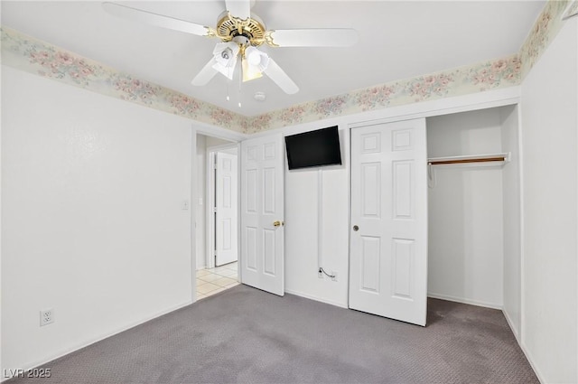 114 Tamarack Dr, Henderson, NV 89002 - unfurnished bedroom with carpet floors, a closet, and ceiling fan