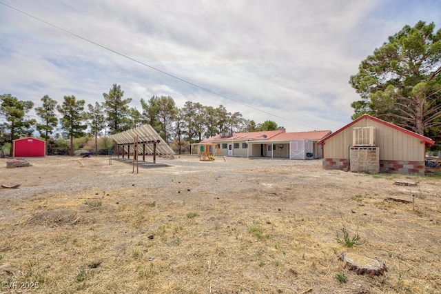 1050 Morgan Ln, Pahrump, NV 89060 - view of yard with an outbuilding and a gazebo