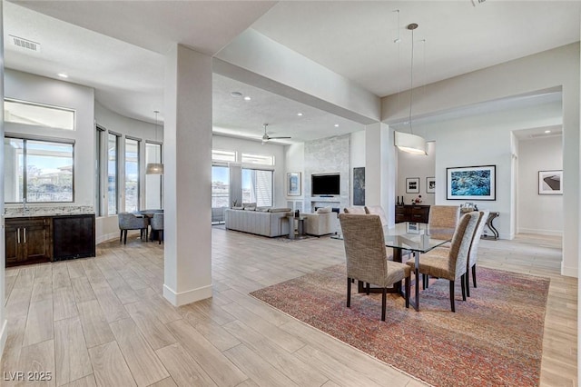 33 Hassayampa Trl, Henderson, NV 89052 - dining area featuring light wood-type flooring, recessed lighting, and ceiling fan