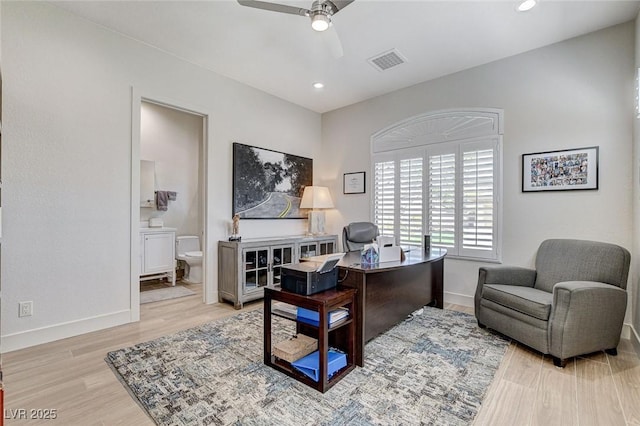 33 Hassayampa Trl, Henderson, NV 89052 - office space featuring ceiling fan, wood finished floors, and recessed lighting