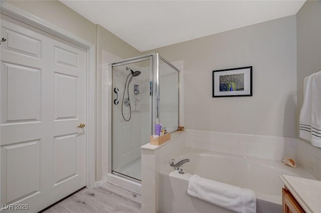 2925 Wigwam Pkwy Unit 123, Henderson, NV 89074 - full bathroom with a bath, a stall shower, and vanity
