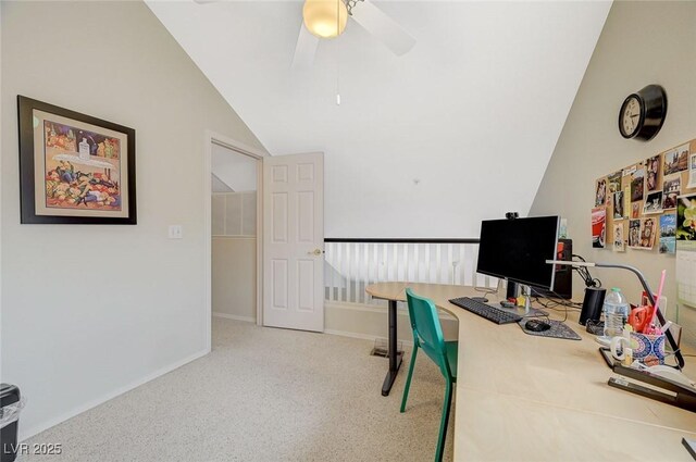 2925 Wigwam Pkwy Unit 123, Henderson, NV 89074 - carpeted office space with vaulted ceiling and a ceiling fan